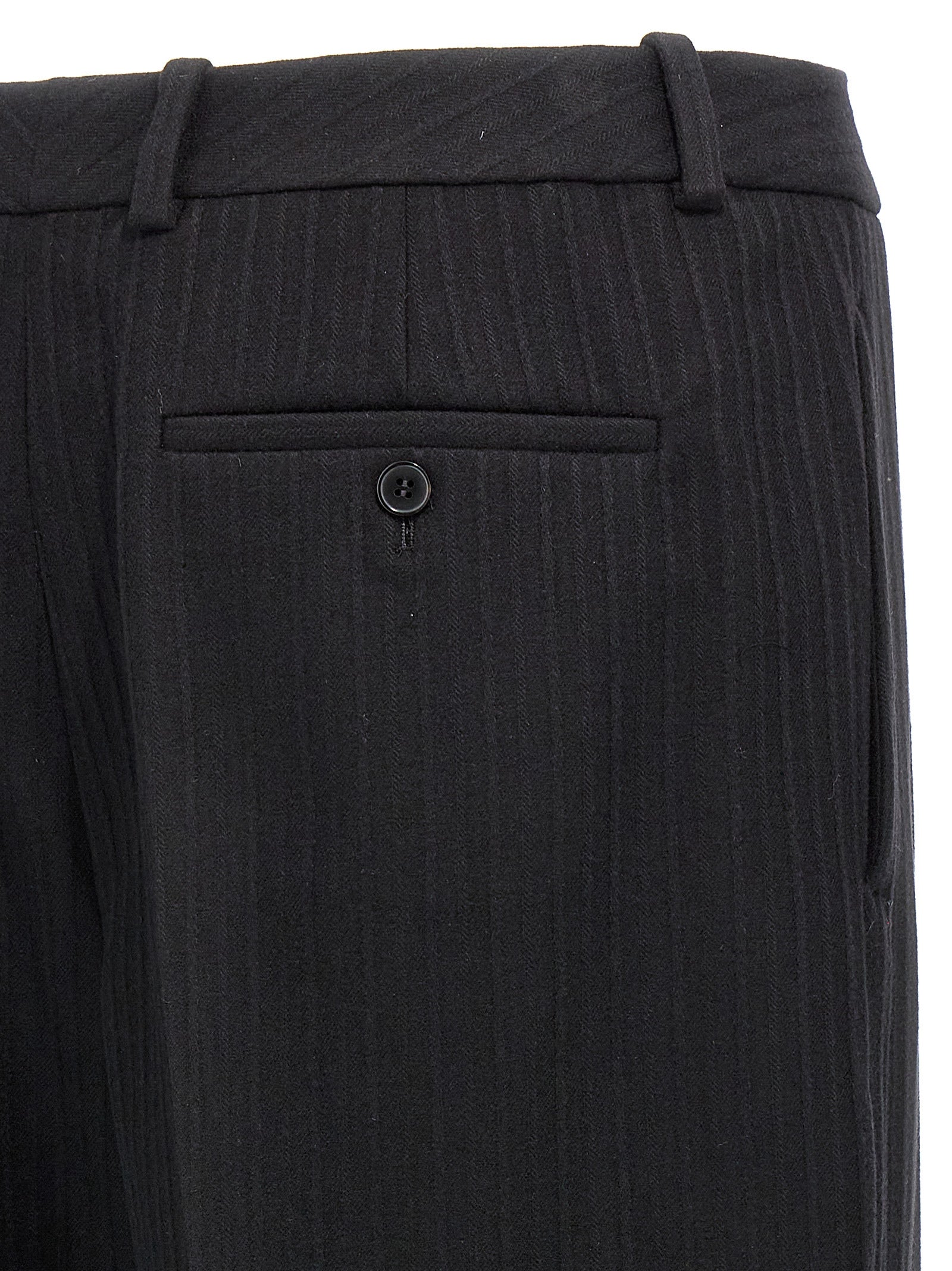 Saint Laurent Schwarze Wollhose