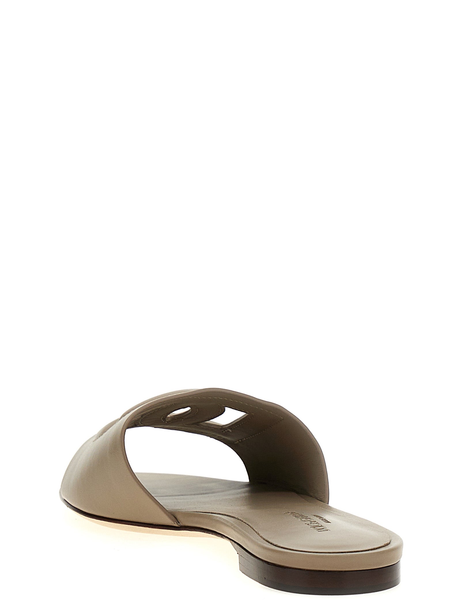 Dolce & Gabbana Graue Kalbsleder-Slipper