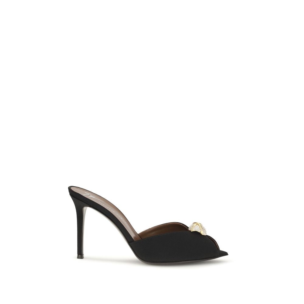 Giuseppe Zanotti Schwarze Bos Taurus Kalbsleder-Sandalen mit Stilettoabsatz