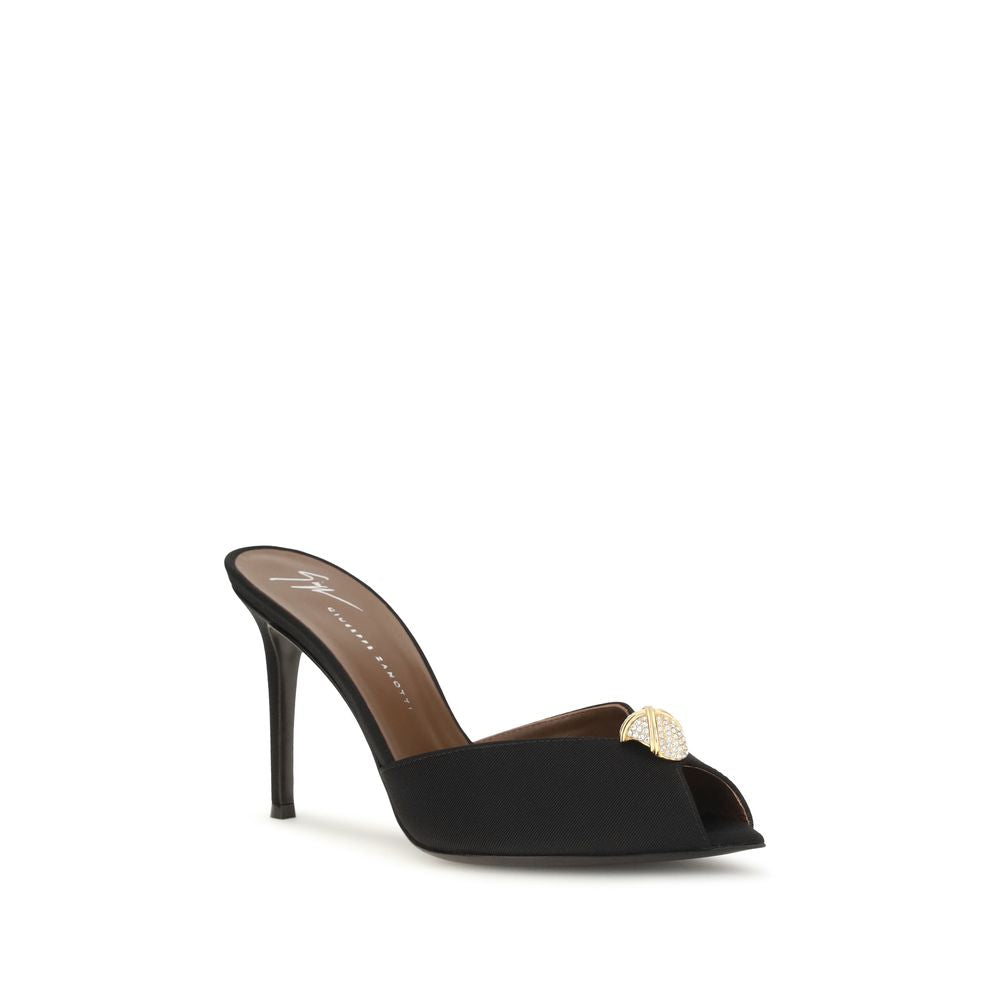 Giuseppe Zanotti Schwarze Bos Taurus Kalbsleder-Sandalen mit Stilettoabsatz