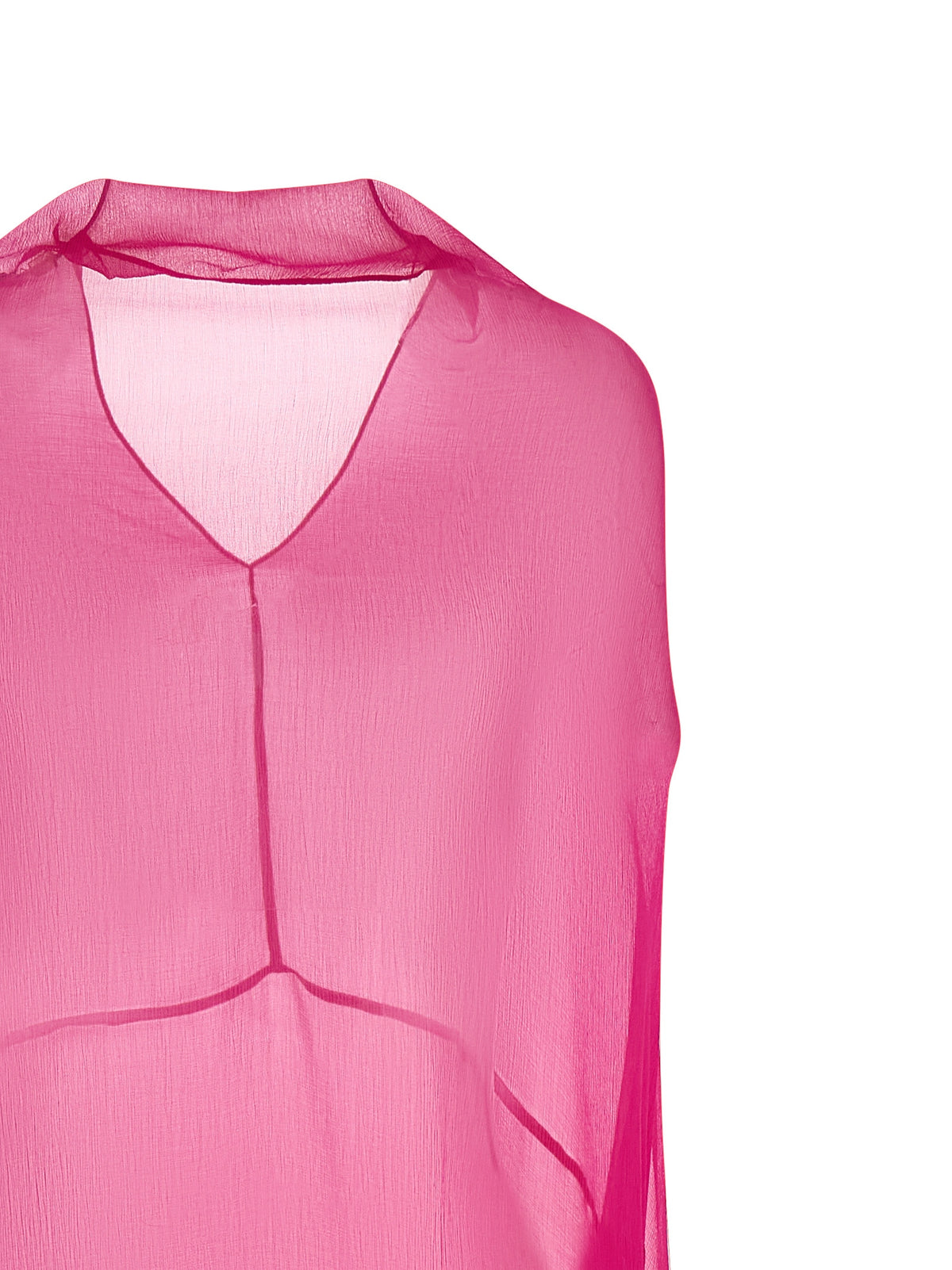 Dries Van Noten Fuchsia Seiden-Midikleid