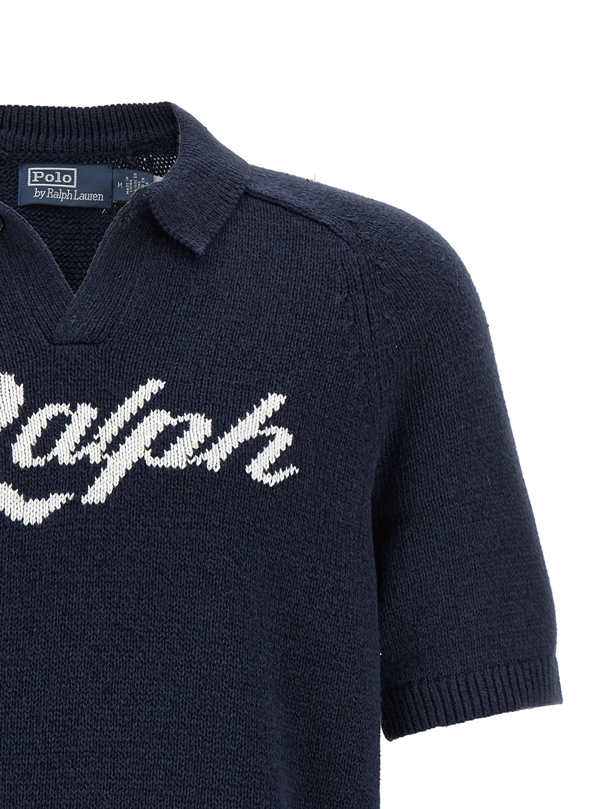 Polo Ralph Lauren Blauer Leinenstrickjacke