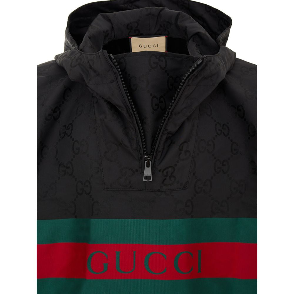 Gucci Schwarzer Trenchcoat aus Polyester