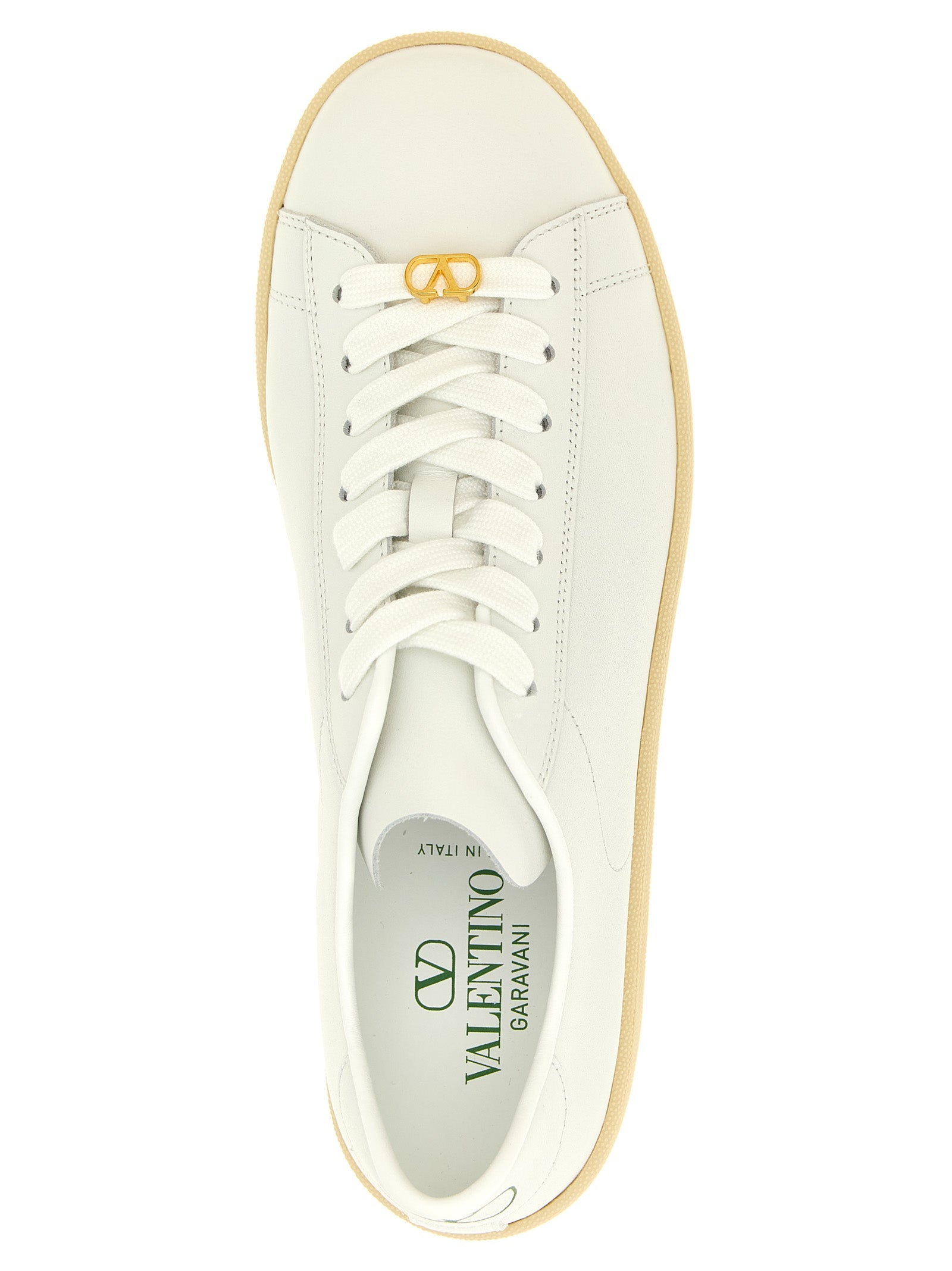Valentino Garavani Weiße Kalbsleder Low-Top-Sneaker