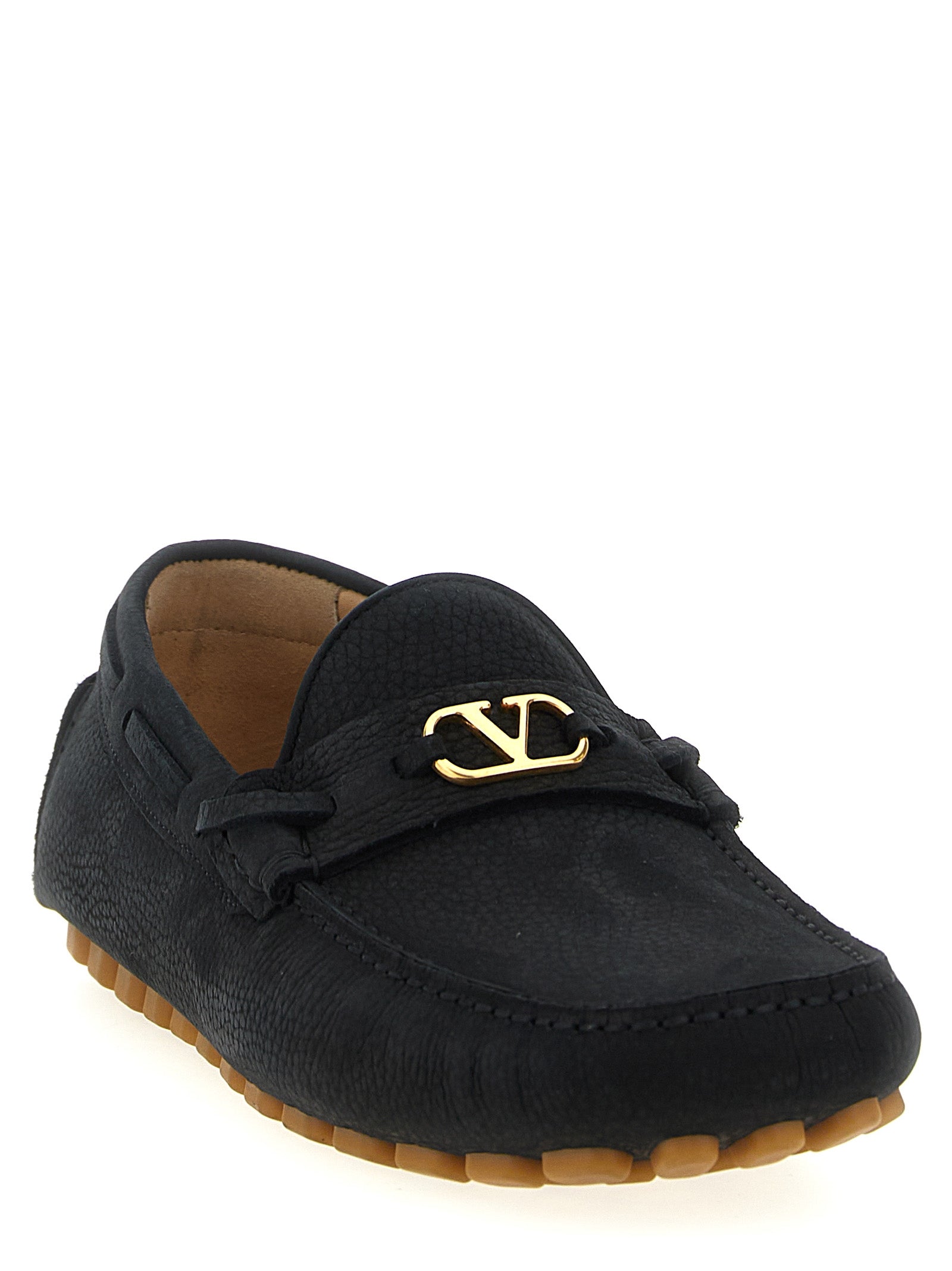 Valentino Garavani Schwarze Loafer aus Kalbsleder zum Hineinschlüpfen