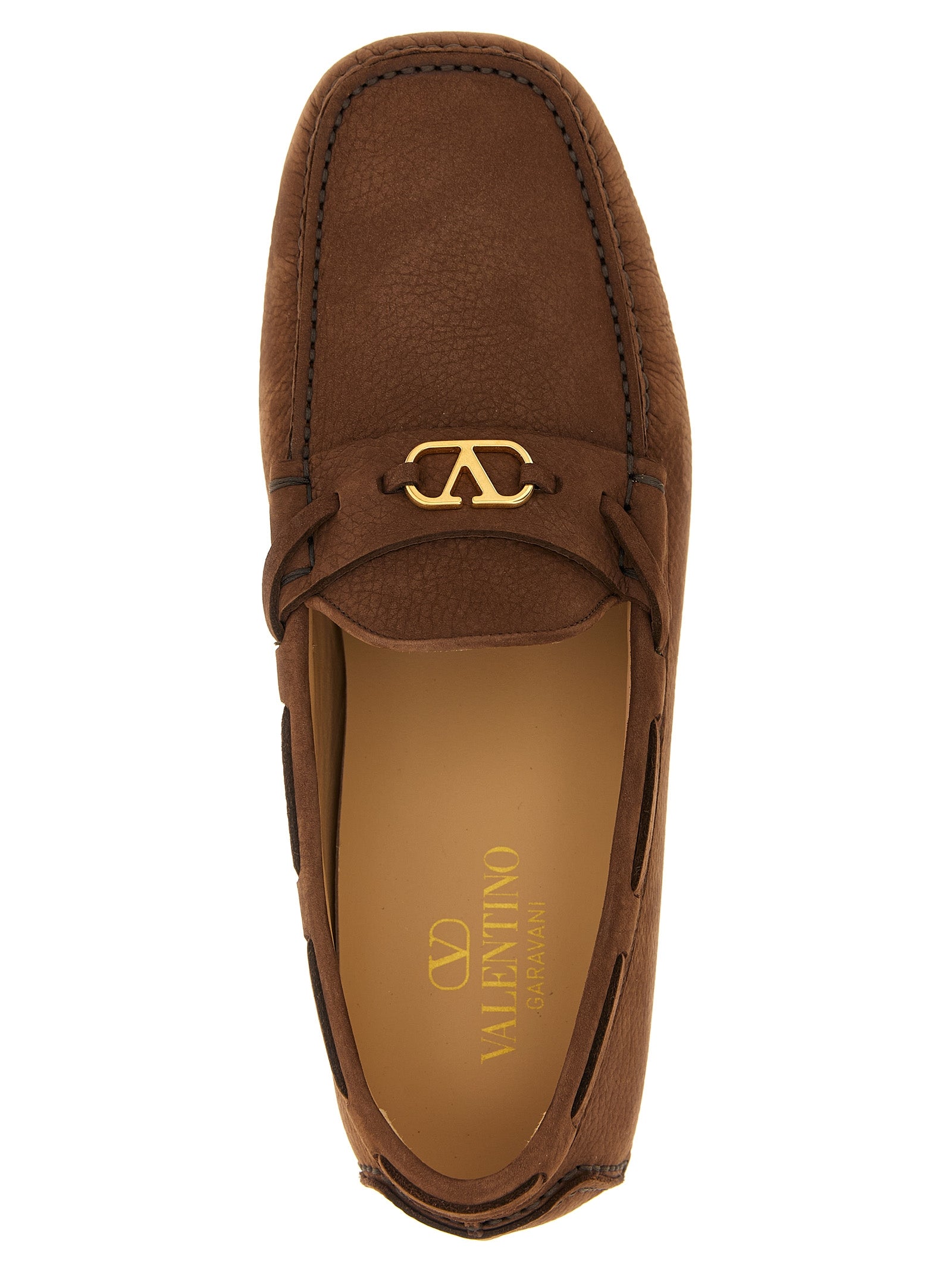 Valentino Garavani Braune Kalbsleder-Slipper