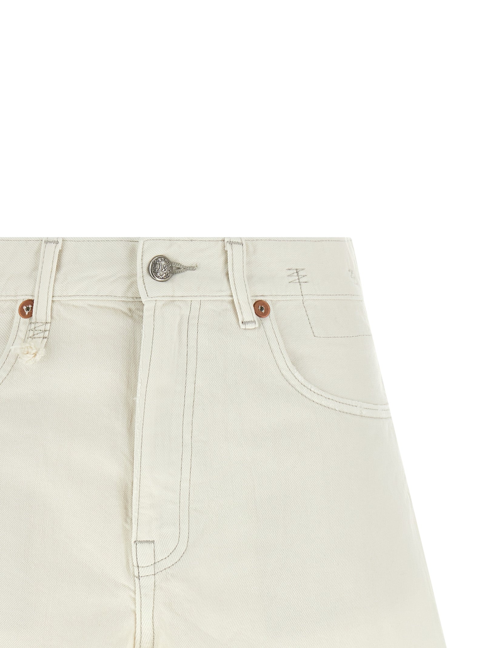 R13 Weiße Baumwoll-Bermudashorts
