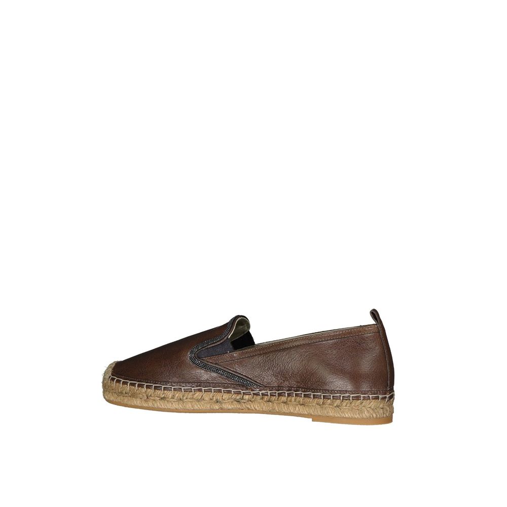 Brunello Cucinelli Espadrilles aus braunem Leder