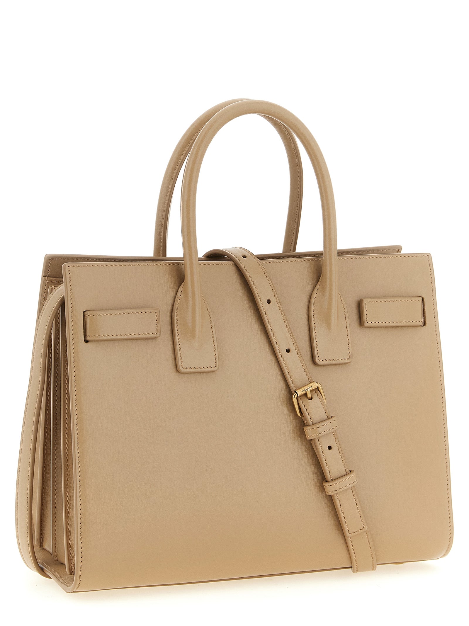 Saint Laurent Beige Kalbsleder Handtasche