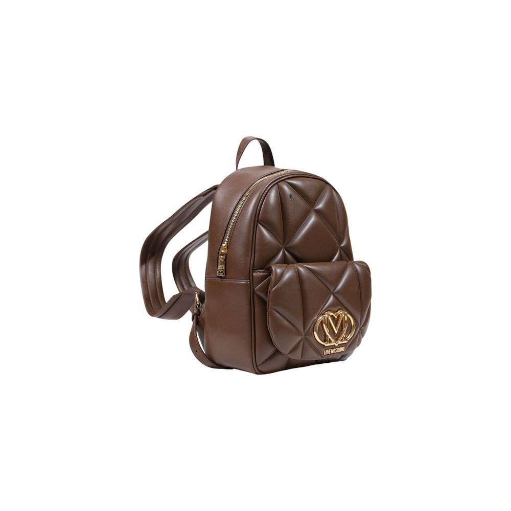 Love Moschino Brauner Rucksack aus Polyethylen