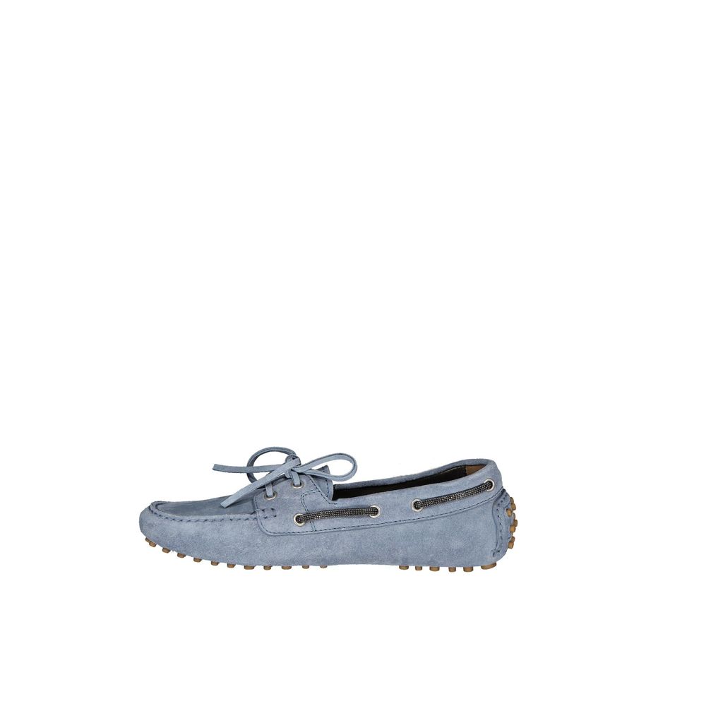 Brunello Cucinelli Blaue Mokassins aus Leder