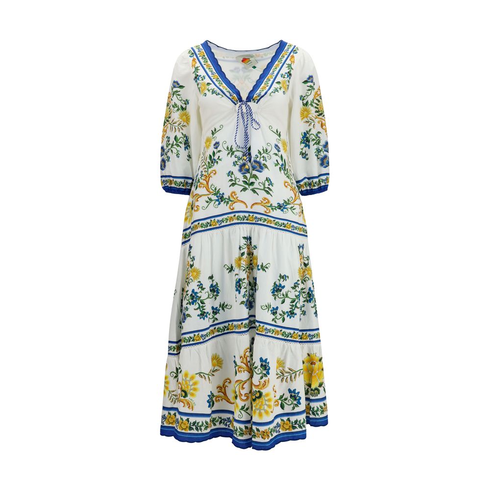 FARM RIO Mehrfarbiges Leinen-Freizeitkleid