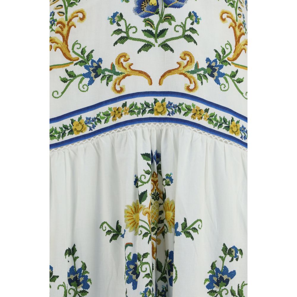FARM RIO Mehrfarbiges Leinen-Freizeitkleid
