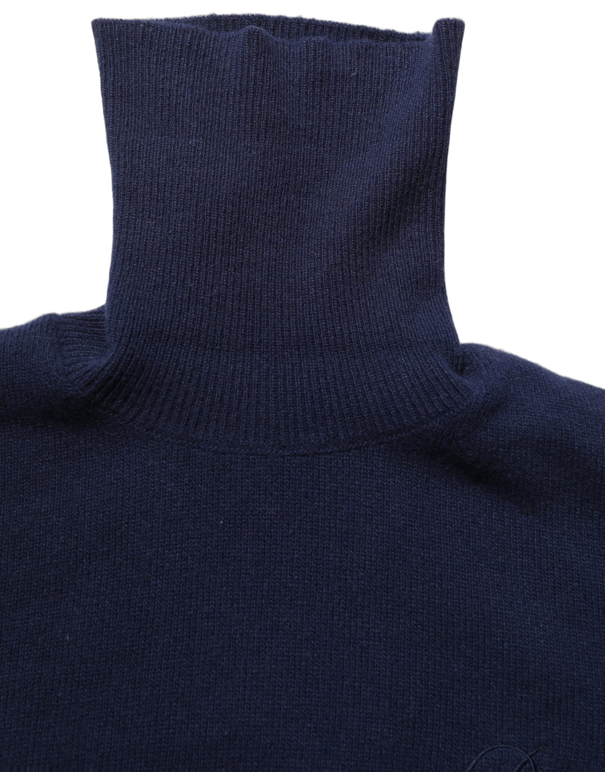 Dolce & Gabbana Blauer Wollstrick-Rollkragenpullover