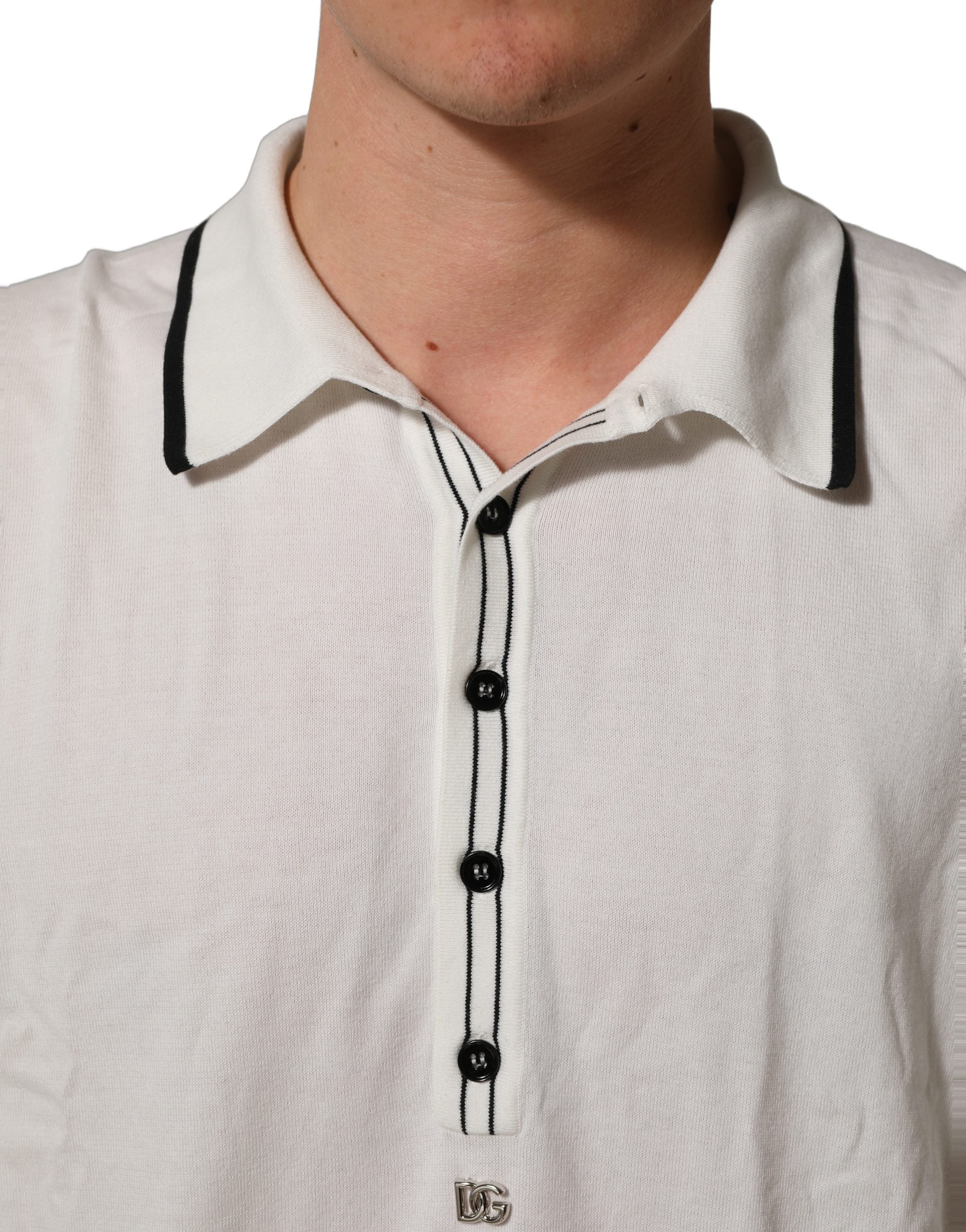 Dolce & Gabbana Schwarzes T-Shirt mit Blattprint aus Seide für Herren mit Rundhalsausschnitt