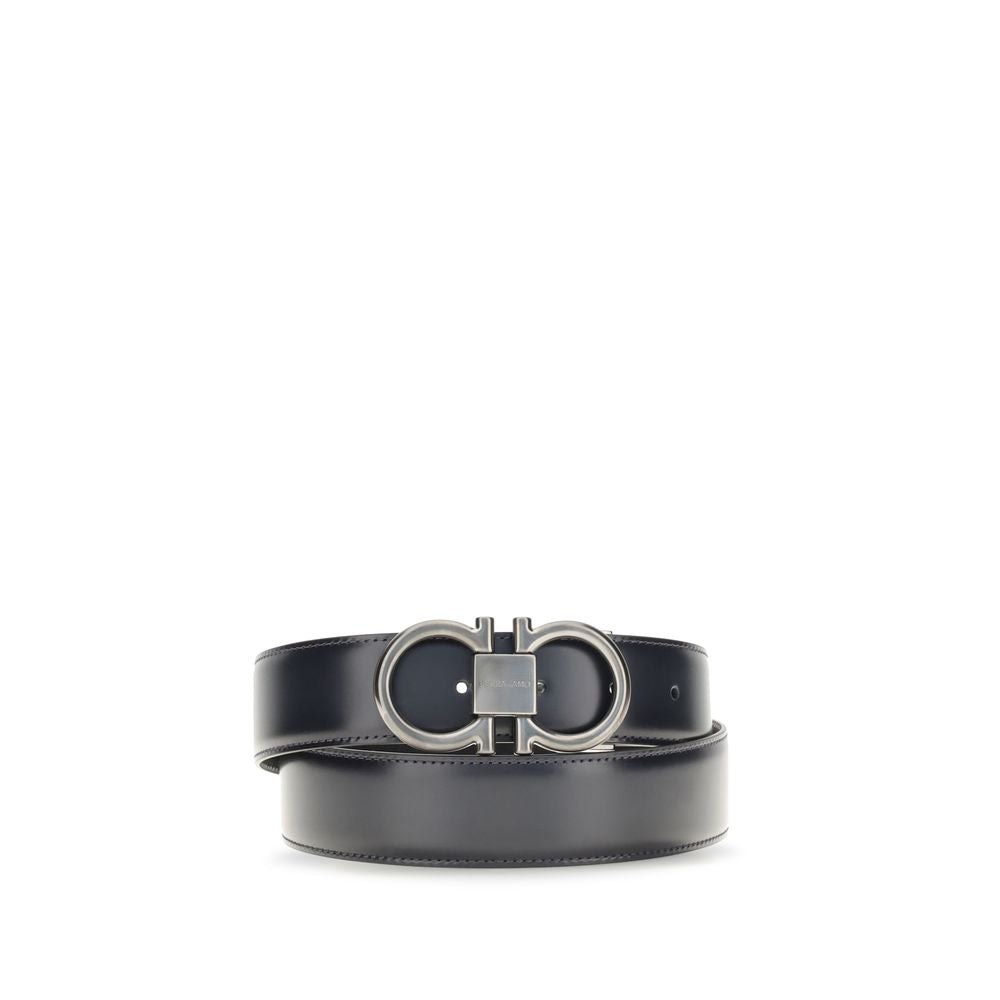 Ferragamo Blauer Kalbsleder Bos Taurus Regular Gürtel