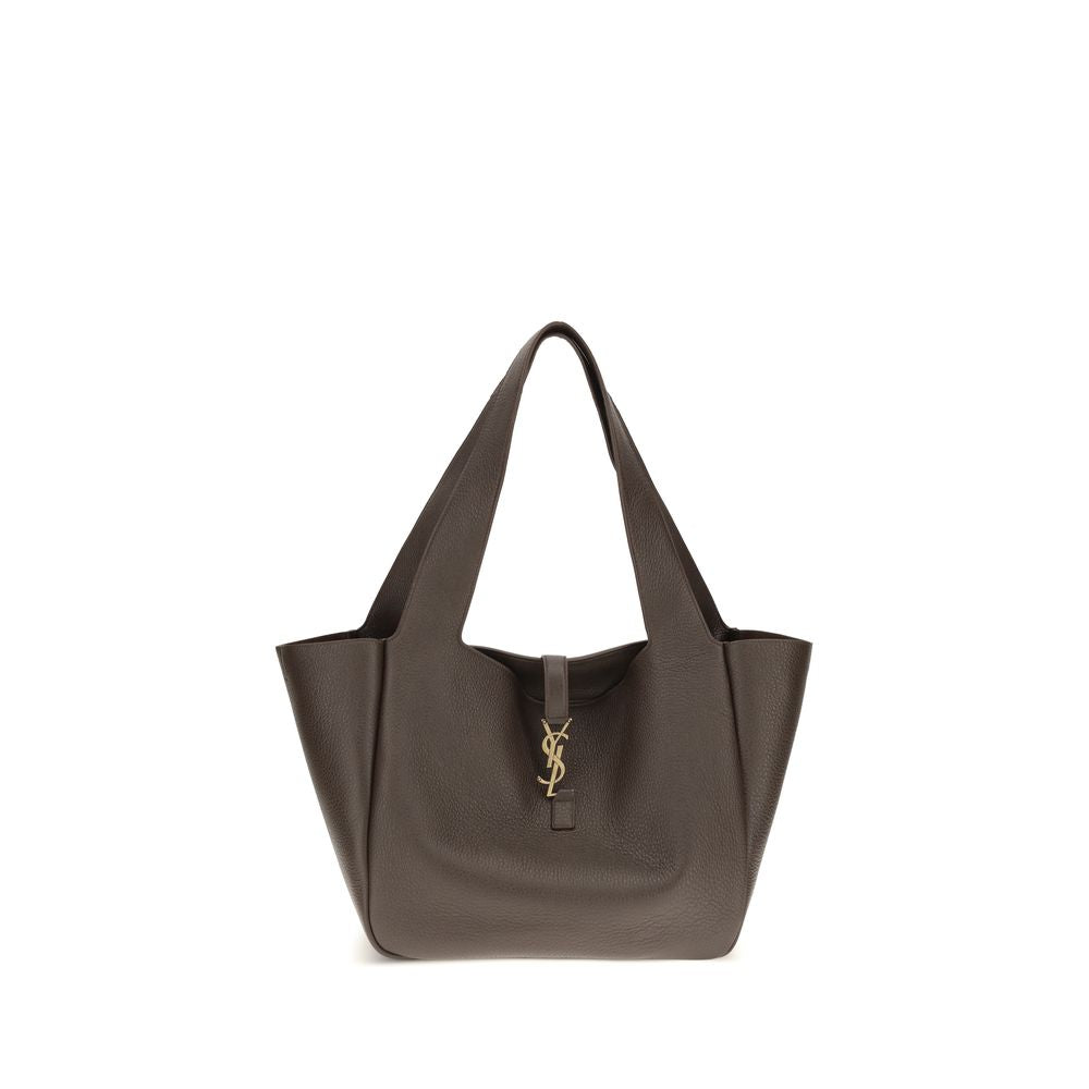 Saint Laurent Braune Kalbsleder Bos Taurus Schultertasche
