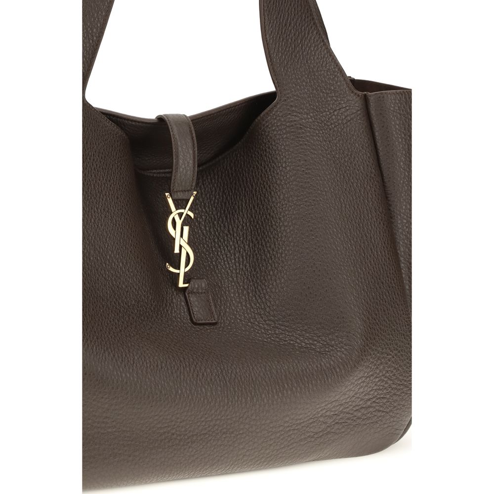 Saint Laurent Braune Kalbsleder Bos Taurus Schultertasche