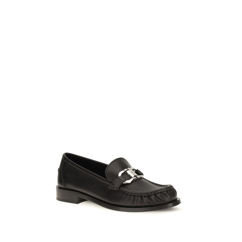 Ferragamo Schwarze "Bos Taurus" Kalbsleder Loafer zum Hineinschlüpfen