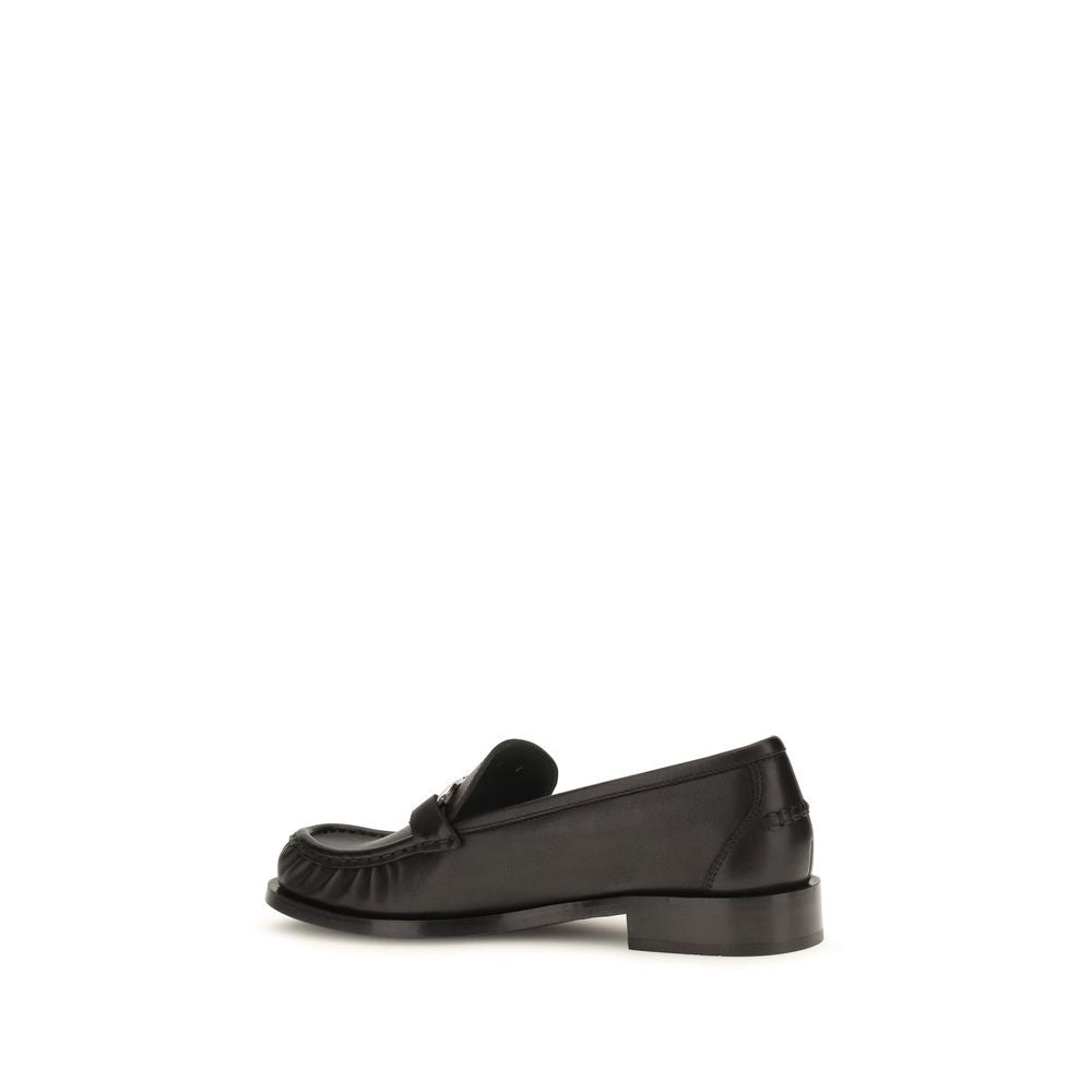 Ferragamo Schwarze "Bos Taurus" Kalbsleder Loafer zum Hineinschlüpfen