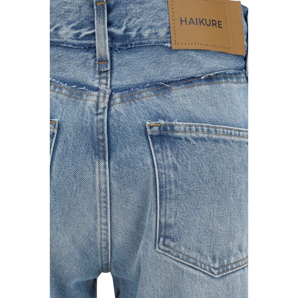 Haikure Blaue Baumwoll-Jeans mit ausgestelltem Bein