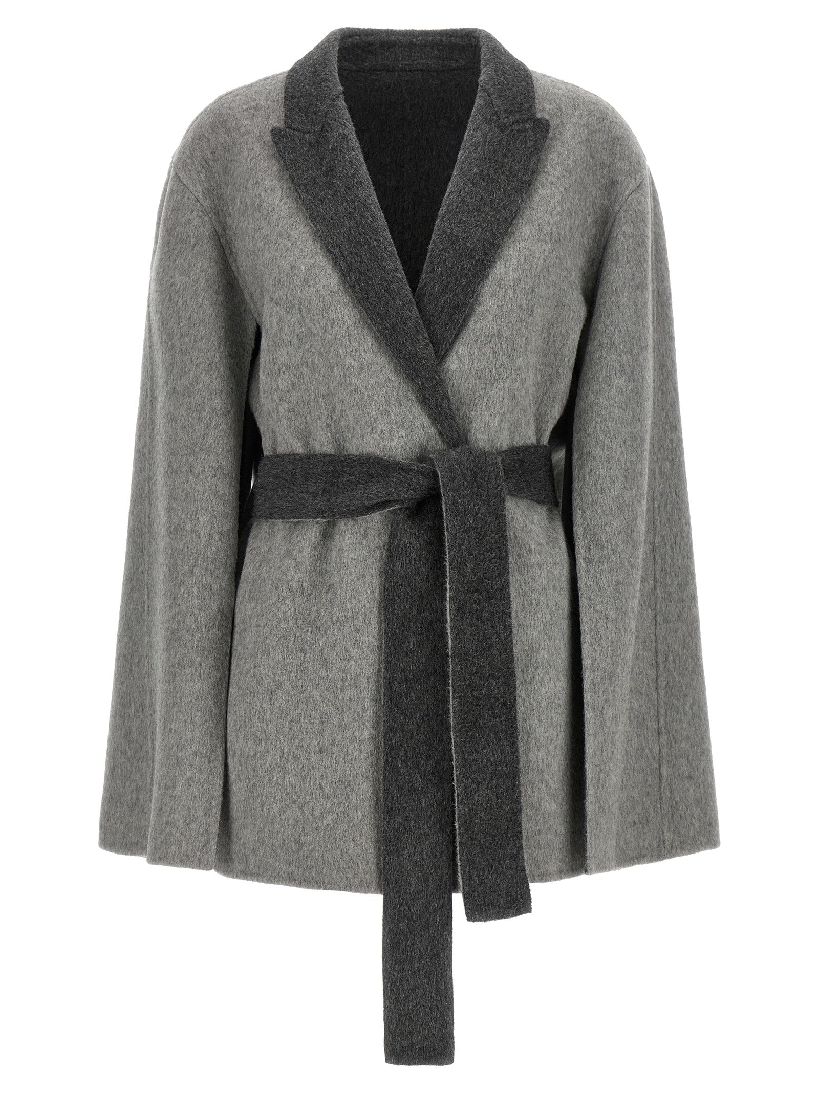Alberta Ferretti Grauer Wollcardigan