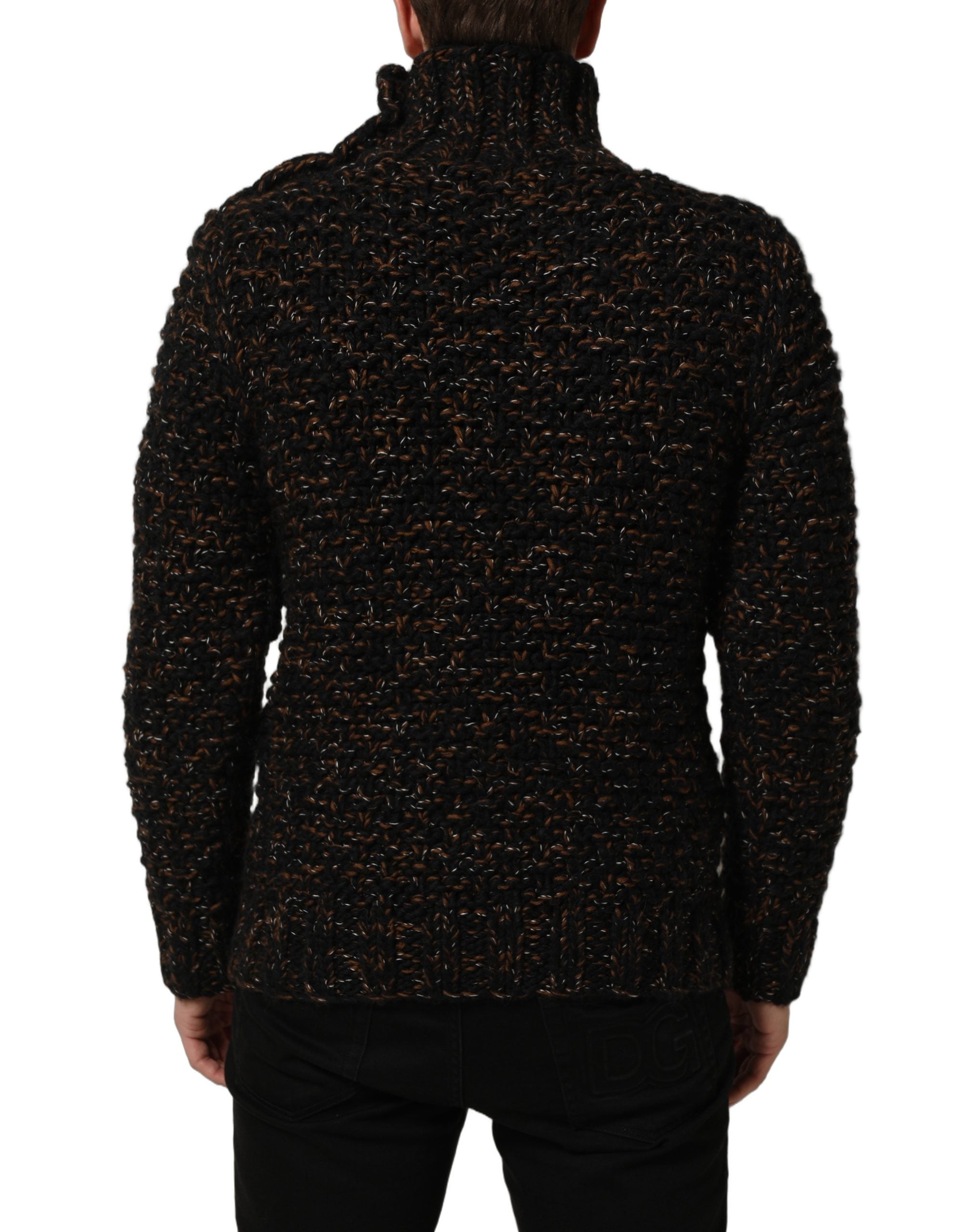 Dolce & Gabbana Brauner Wollstrick-Rollkragenpullover