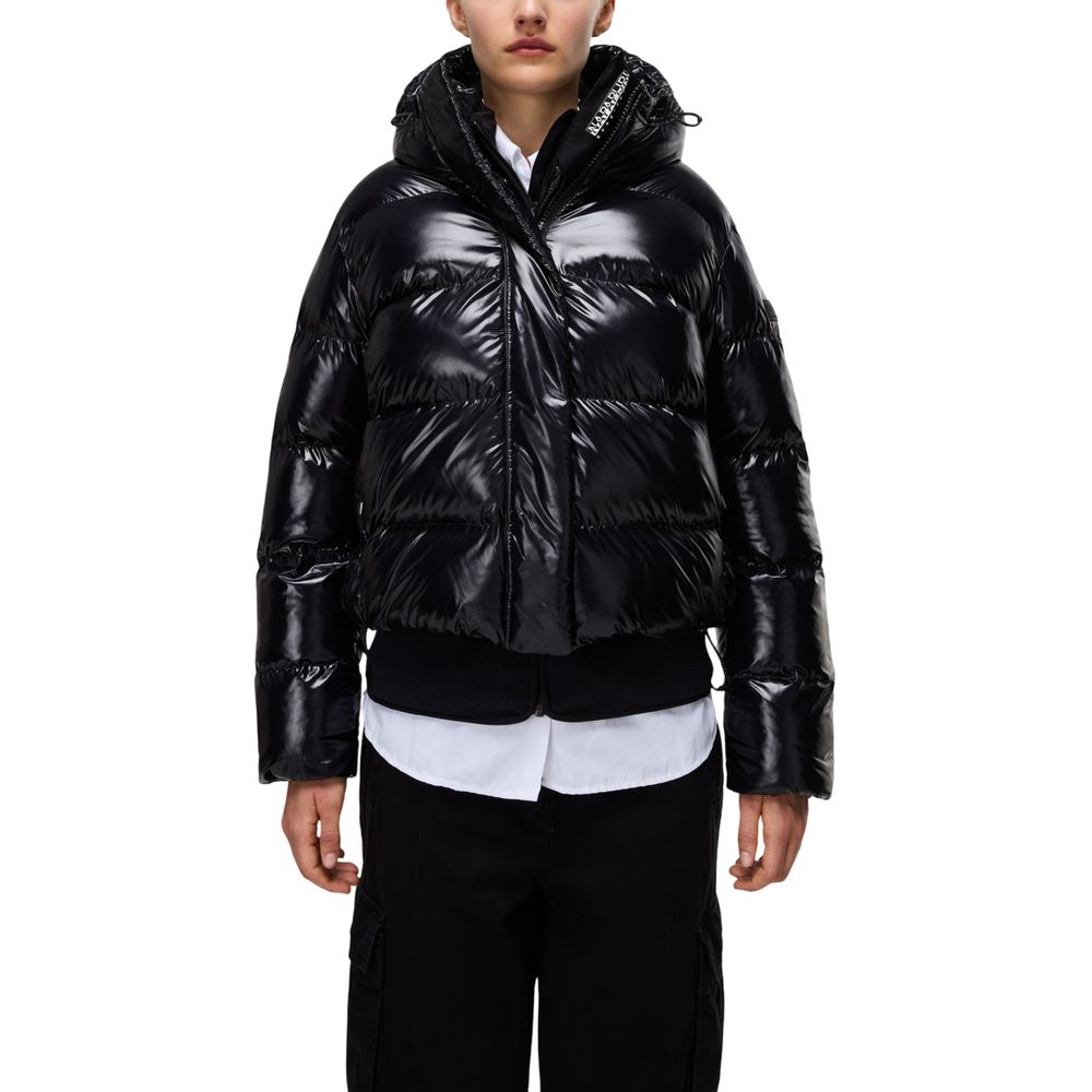 Napapijri Schwarze Steppjacke aus recyceltem Polyester, durchgehend