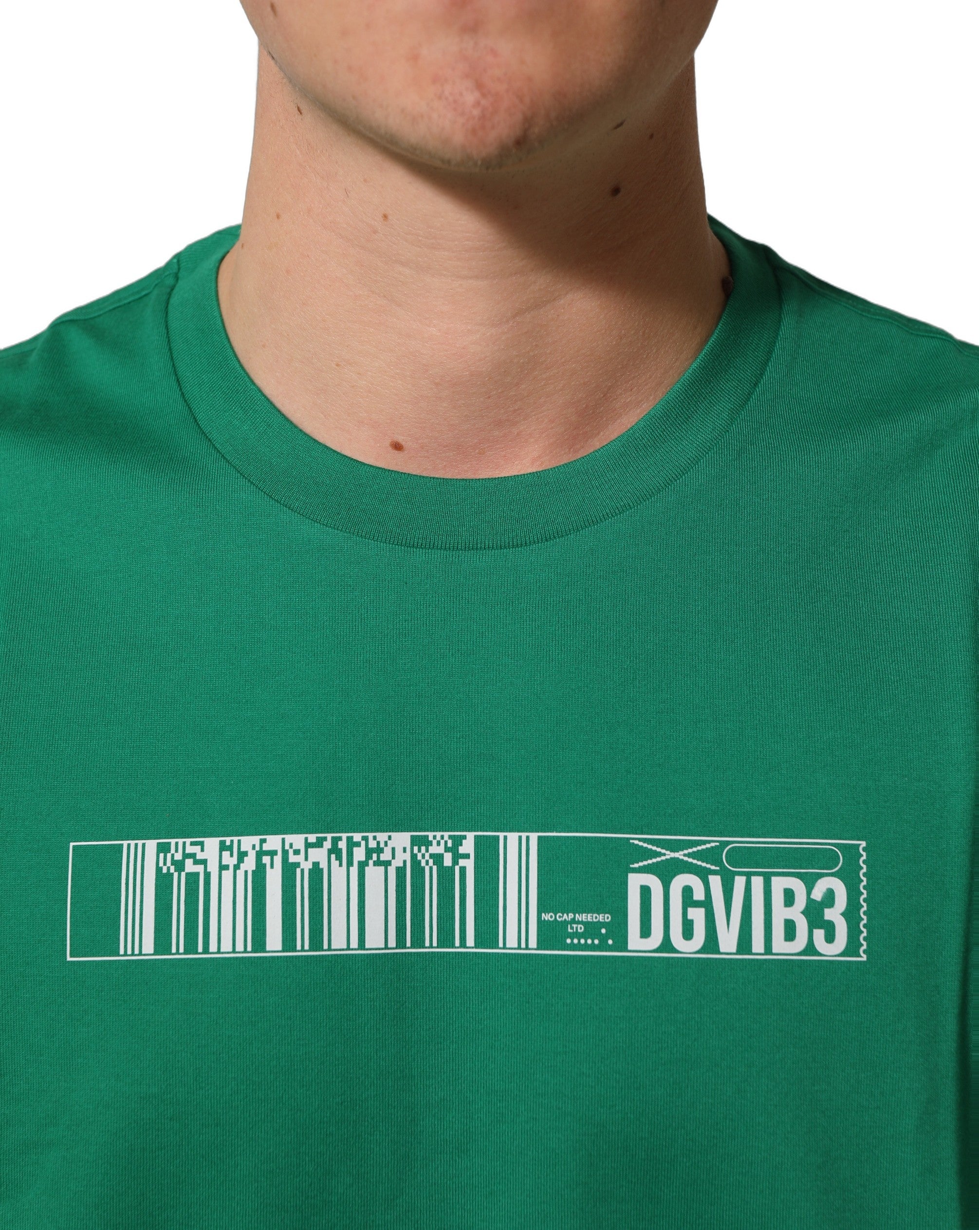 Dolce & Gabbana Grünes Baumwoll-T-Shirt mit DGVIB3-Print und Rundhalsausschnitt