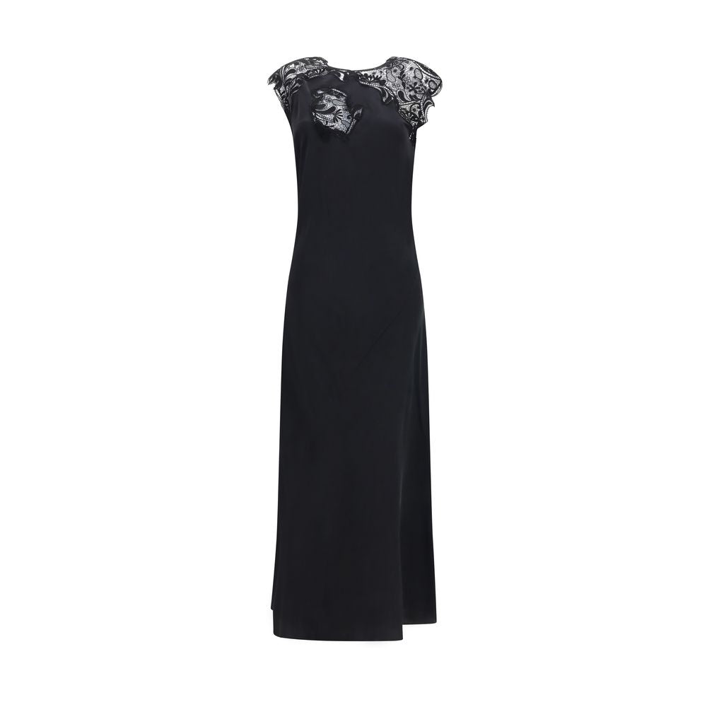 Ferragamo Schwarzes Seiden-Cocktailkleid