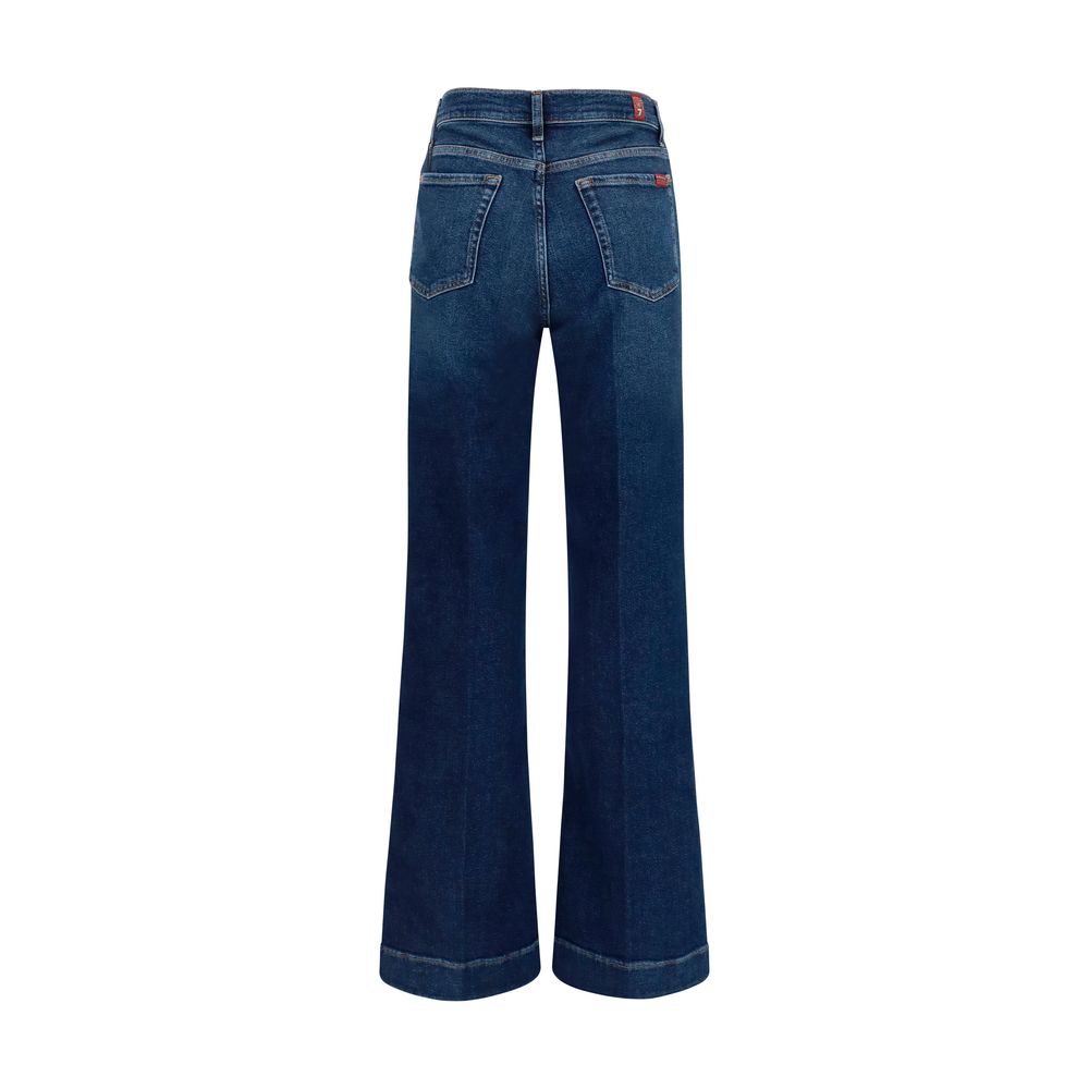 7FOR Blaue Baumwoll-Jeans mit ausgestelltem Bein