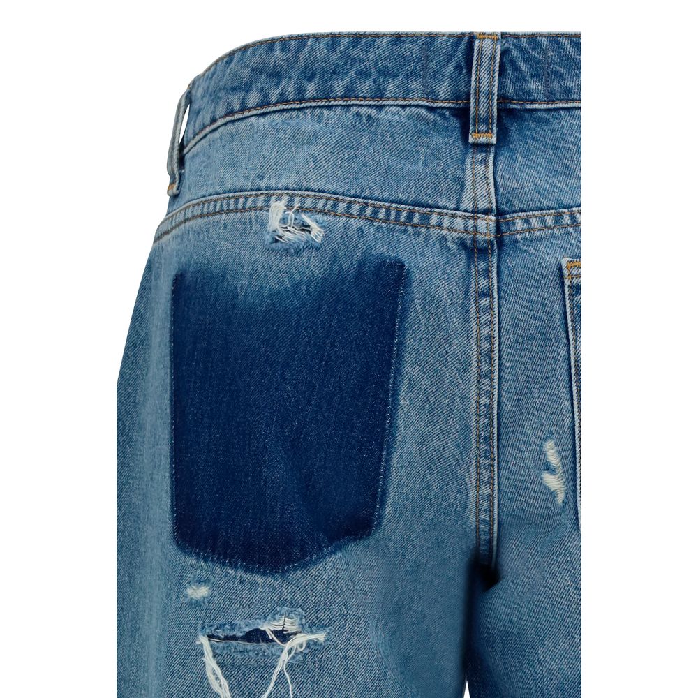 7FOR Blaue Jeans aus Baumwolle im geraden Schnitt