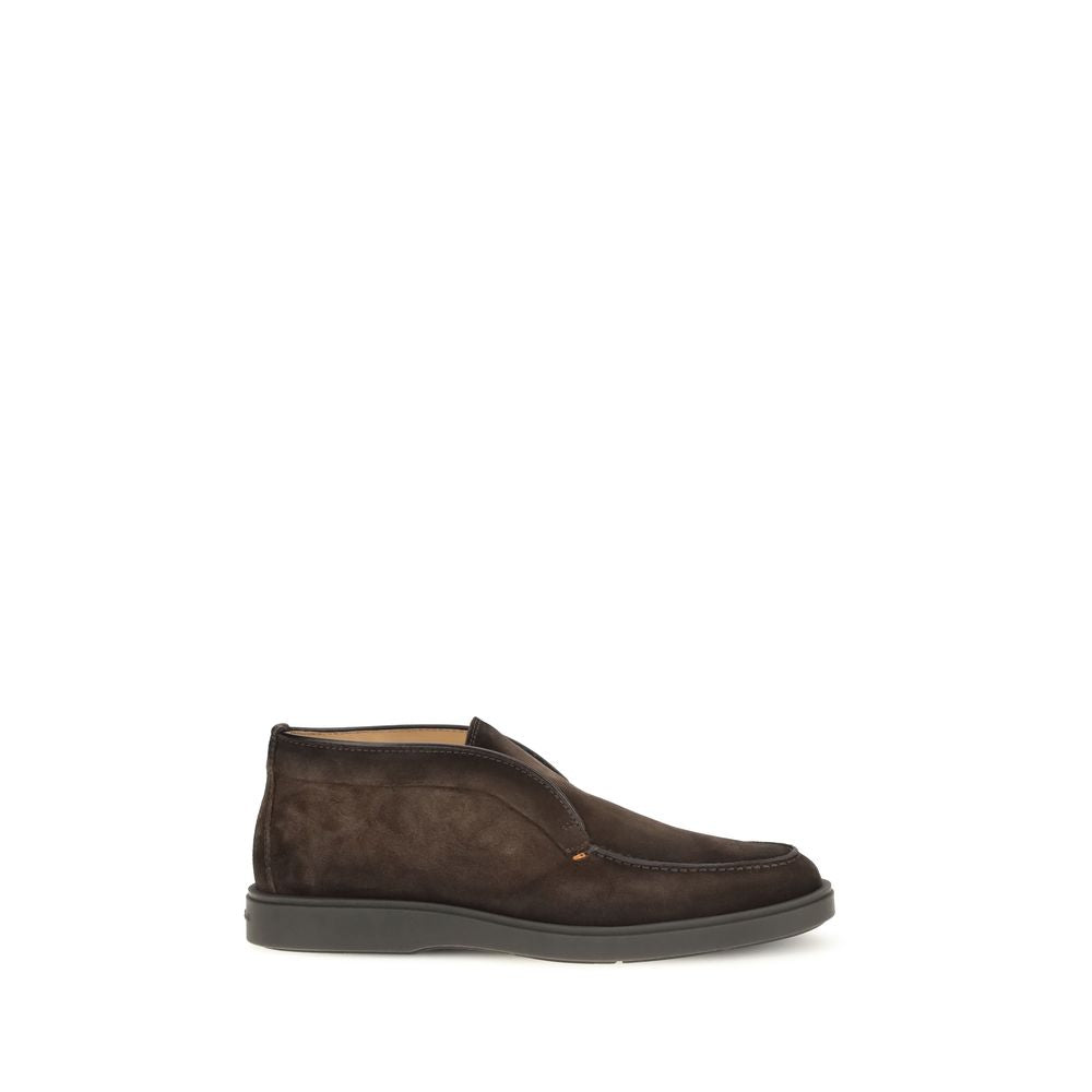 Santoni Braune Ankle Boots aus Kalbsleder Bos Taurus