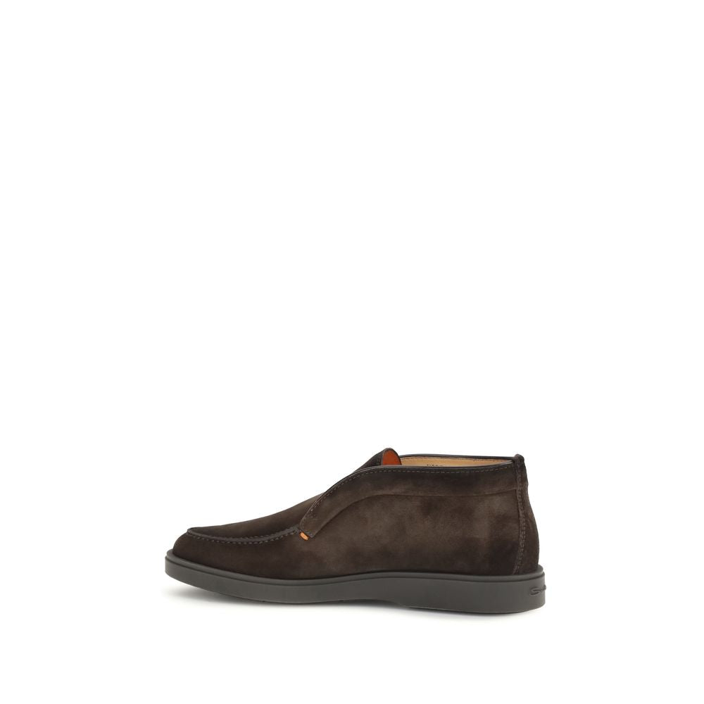 Santoni Braune Ankle Boots aus Kalbsleder Bos Taurus