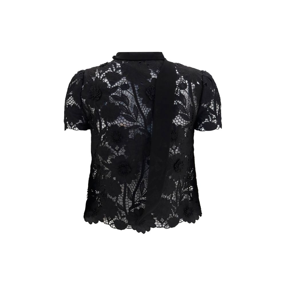 Self-Portrait Schwarze Bluse aus Polyester