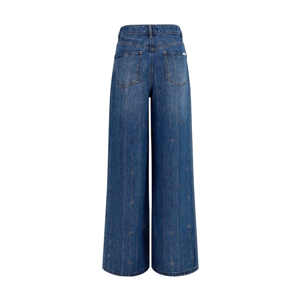 Self-Portrait Blaue Lyocell Jeans Denim