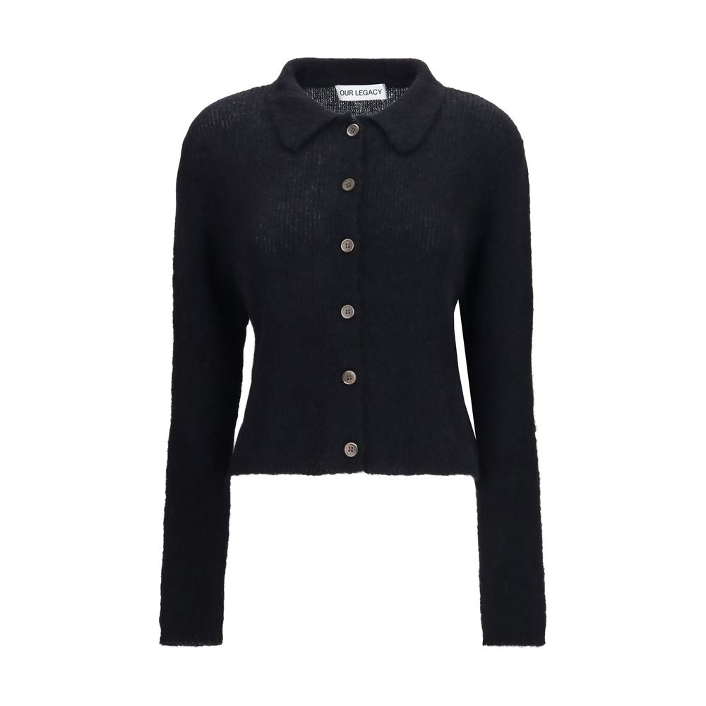 Our Legacy Schwarzes Alpaka Vicugna Pacos Poloshirt
