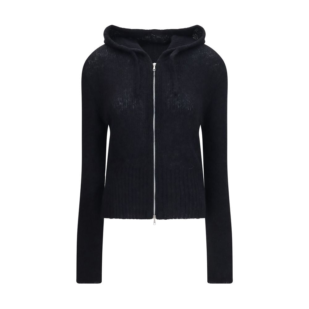 Our Legacy Schwarzer Kapuzenpullover aus Alpaka Vicugna Pacos