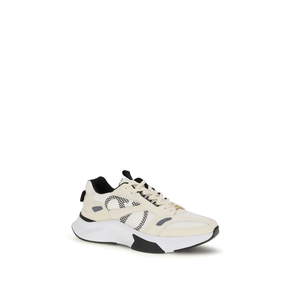 Valentino Garavani Weiße Stoff-Sneaker mit niedrigem Schaft