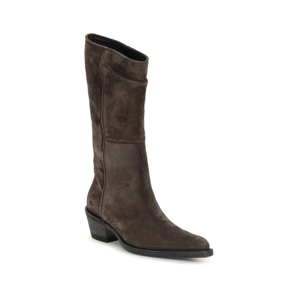 Khaite Braune Lederstiefeletten