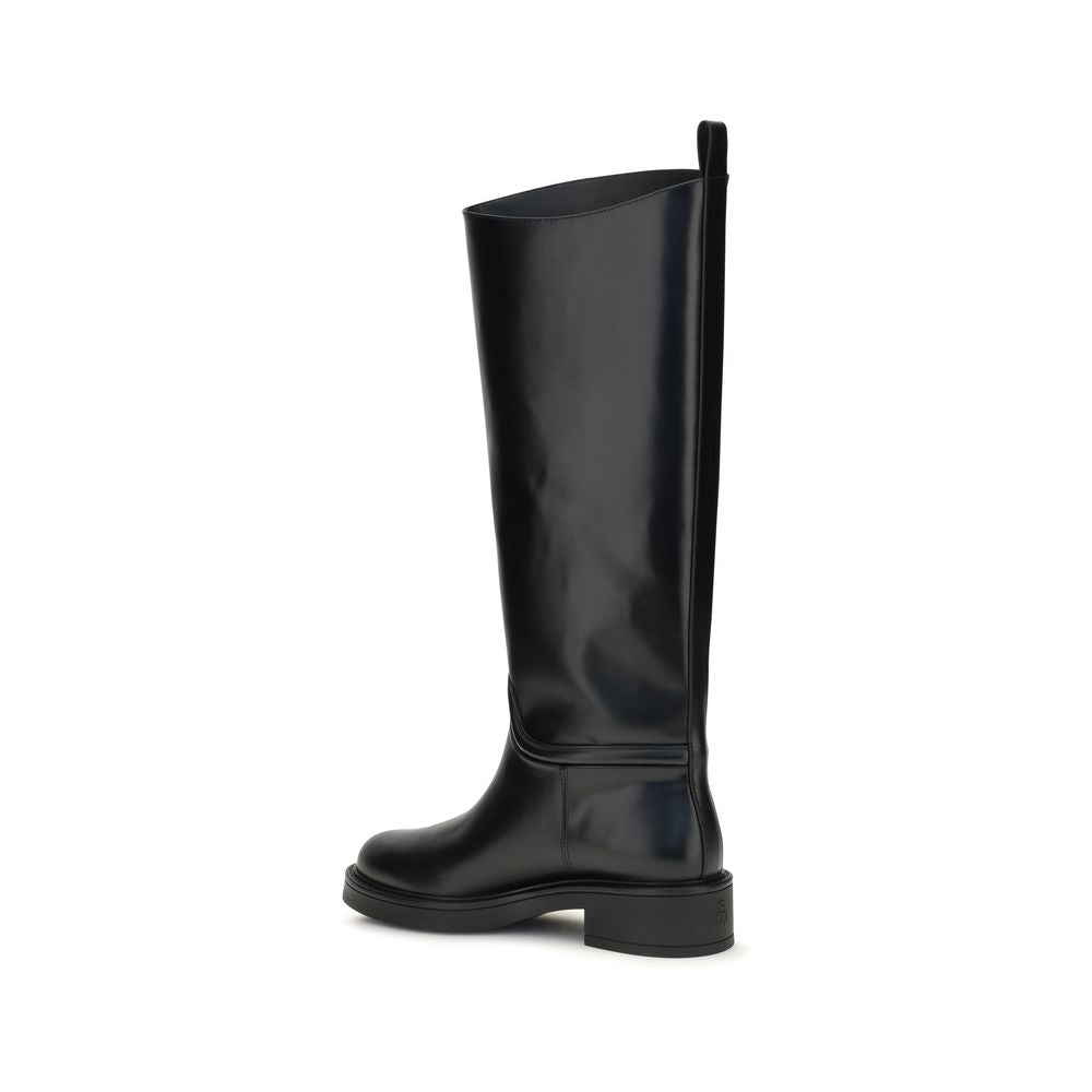 Stuart Weitzman Schwarze Bos Taurus Kalbsleder Chelsea Boots