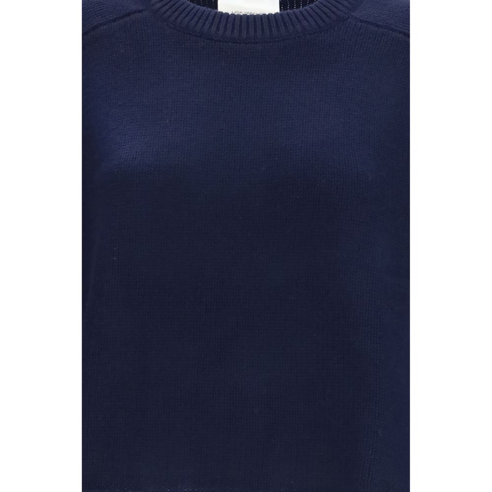 Lisa Yang Blauer Kaschmirpullover