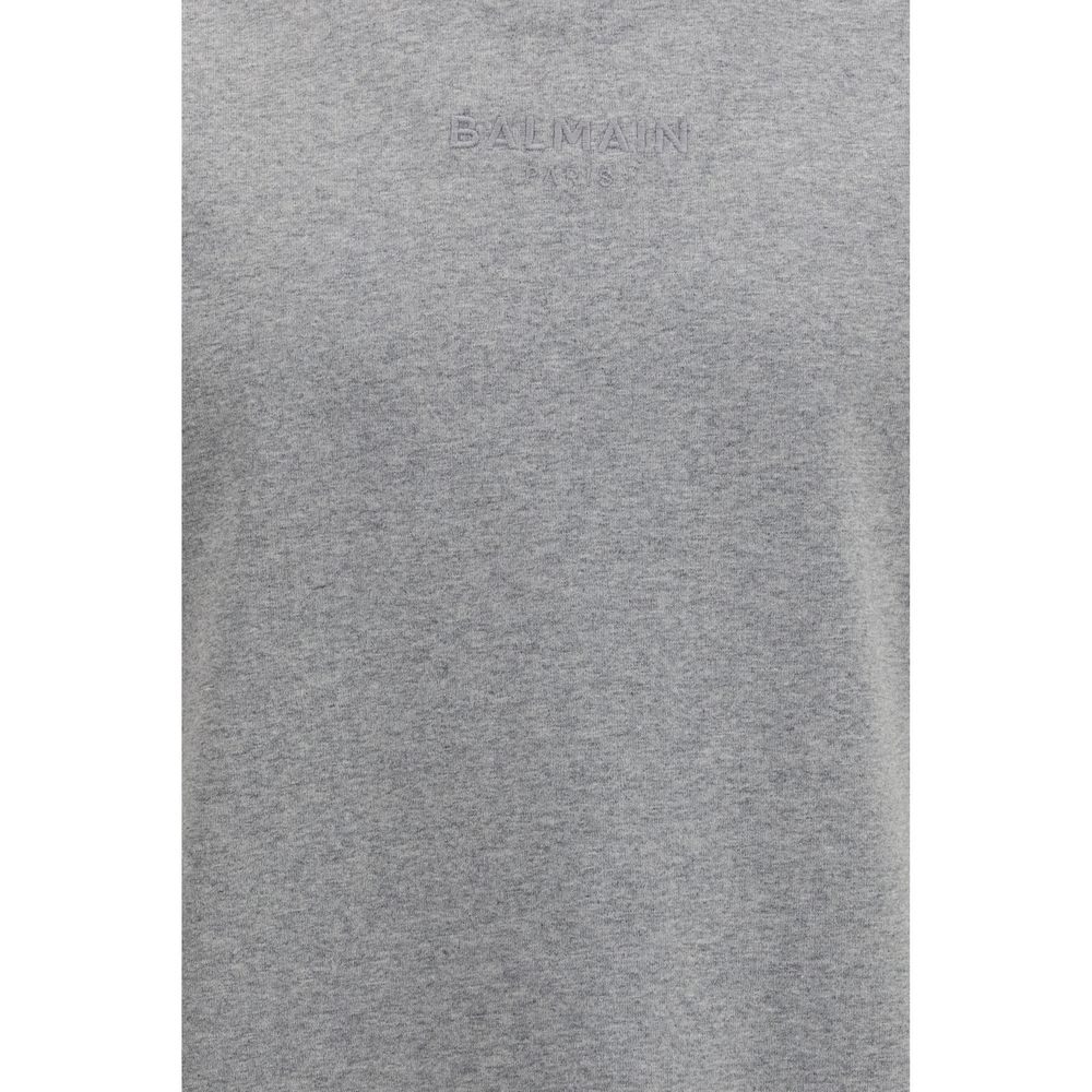 Balmain Graues Baumwoll-T-Shirt
