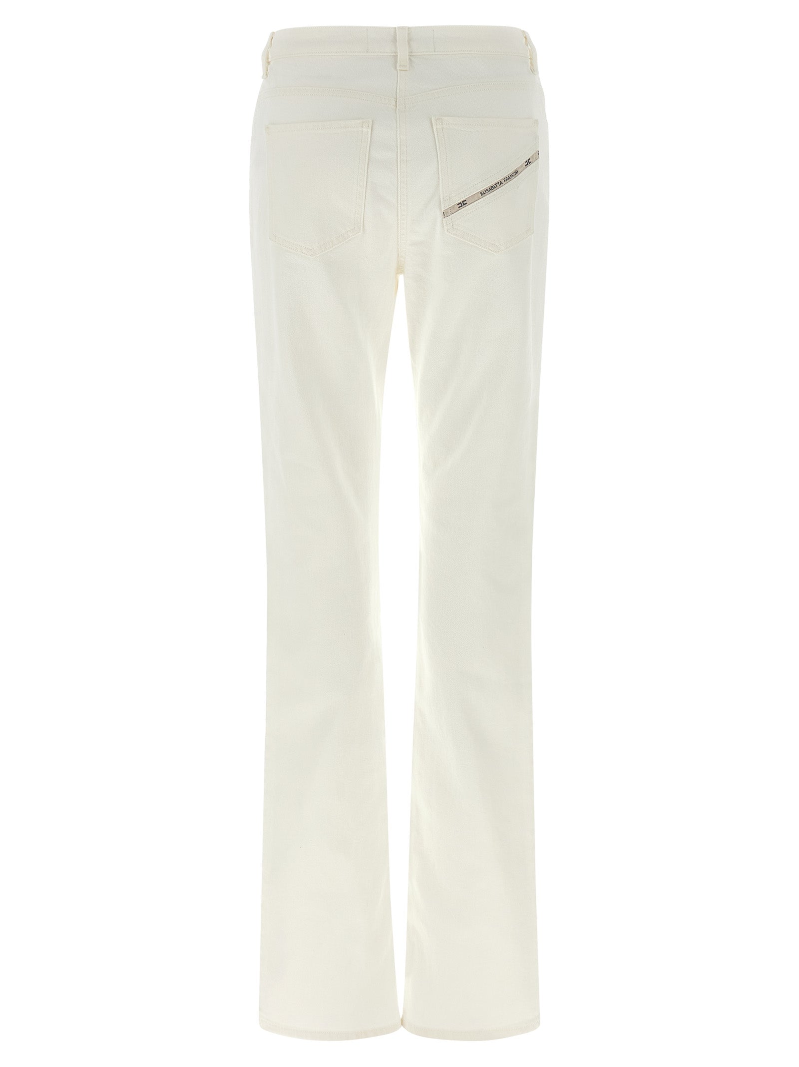 Elisabetta Franchi Weiße Baumwoll-Jeans Denim