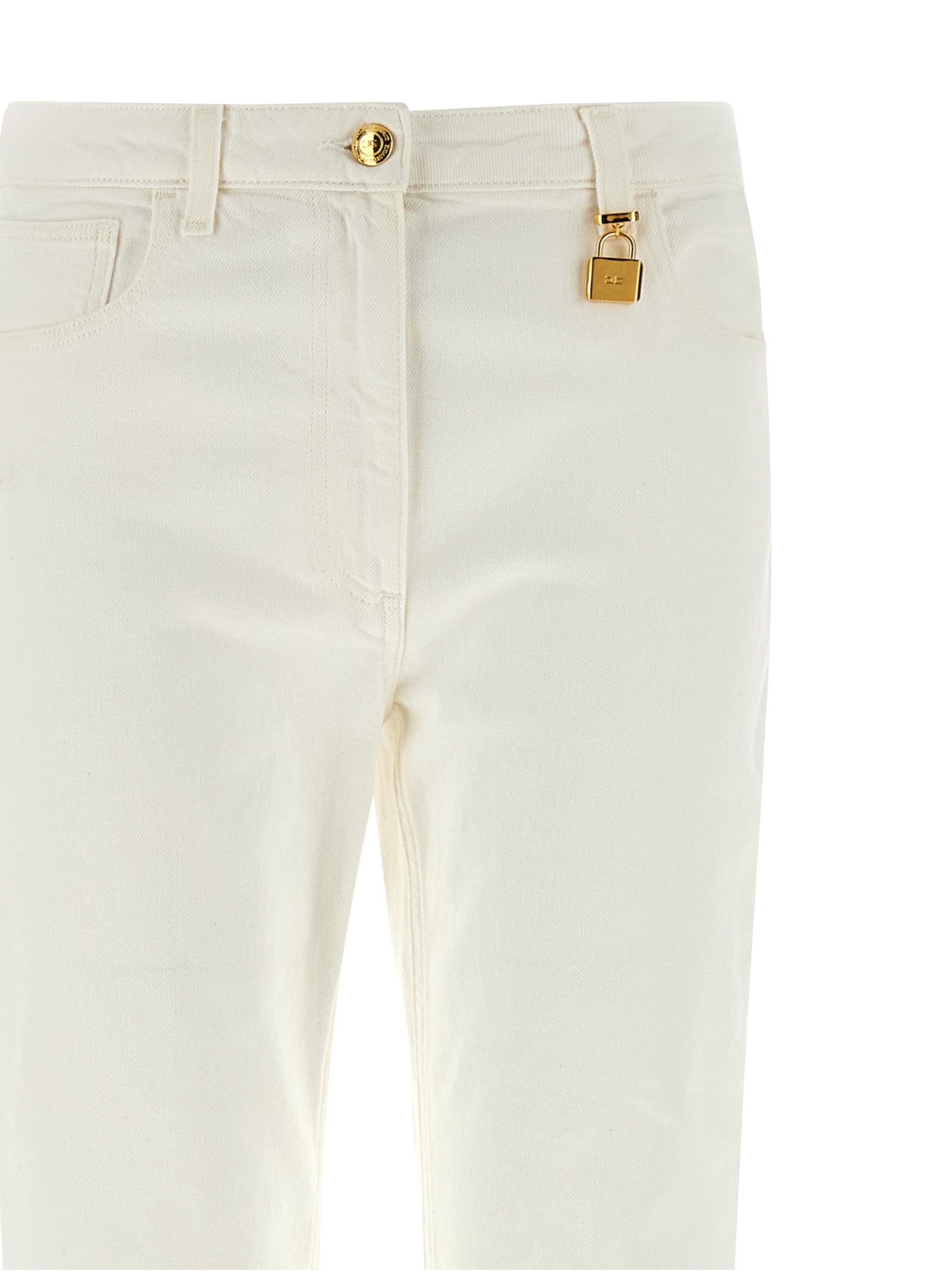 Elisabetta Franchi Weiße Baumwoll-Jeans Denim