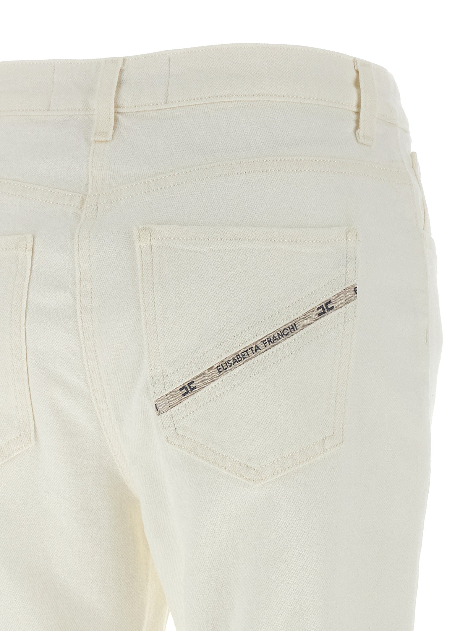 Elisabetta Franchi Weiße Baumwoll-Jeans Denim