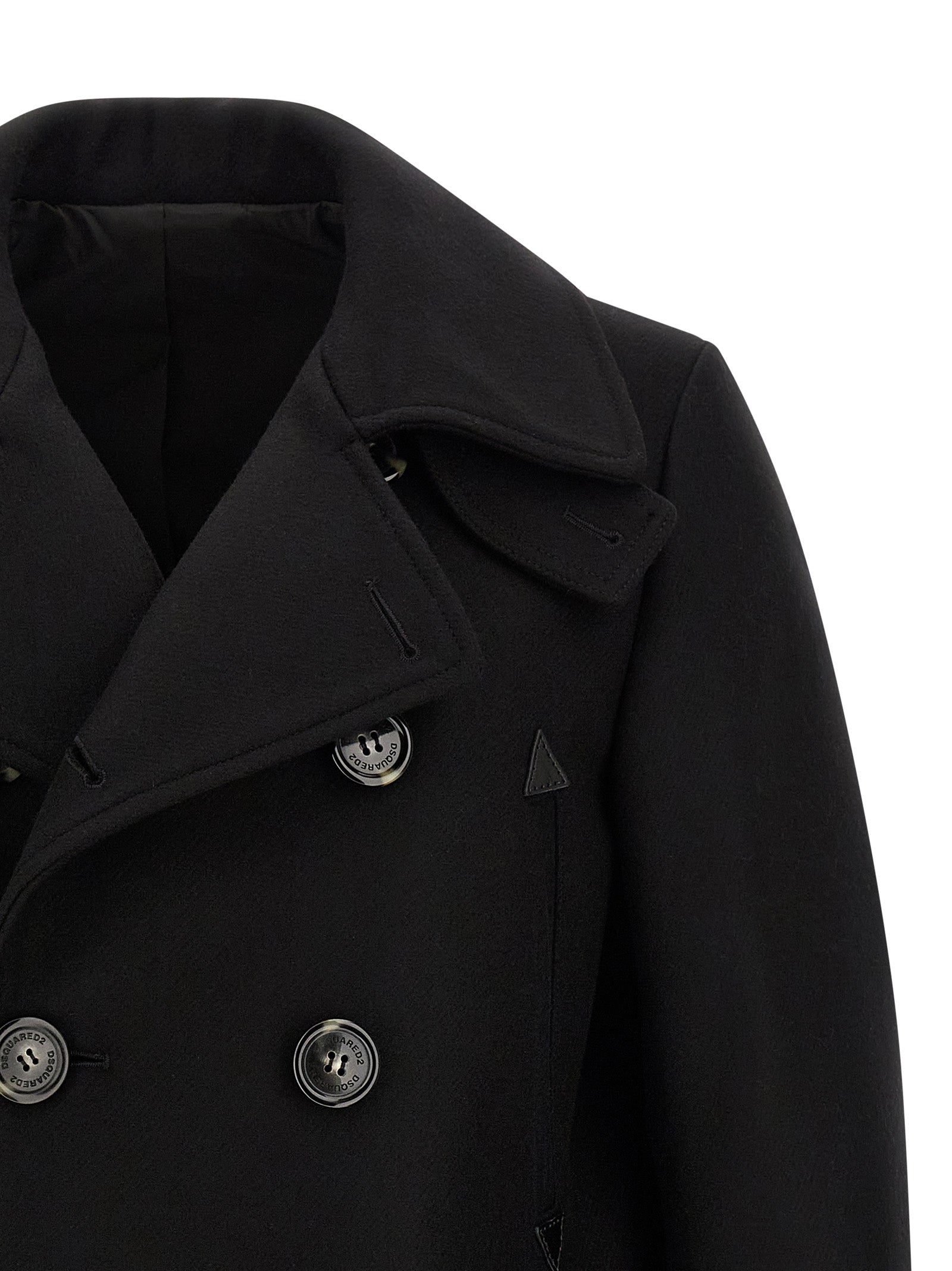 Dsquared² Schwarzer Wollmantel