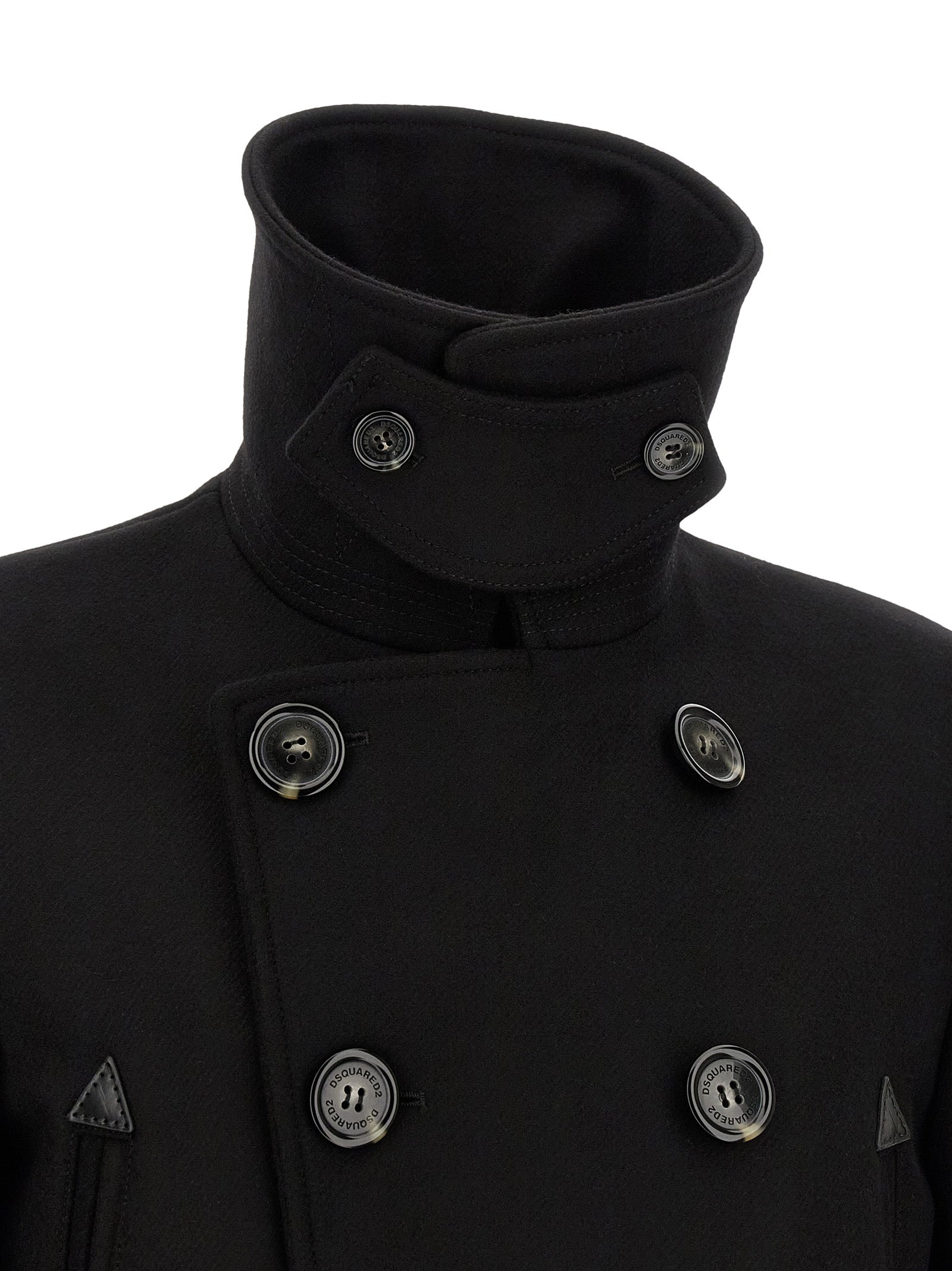 Dsquared² Schwarzer Wollmantel