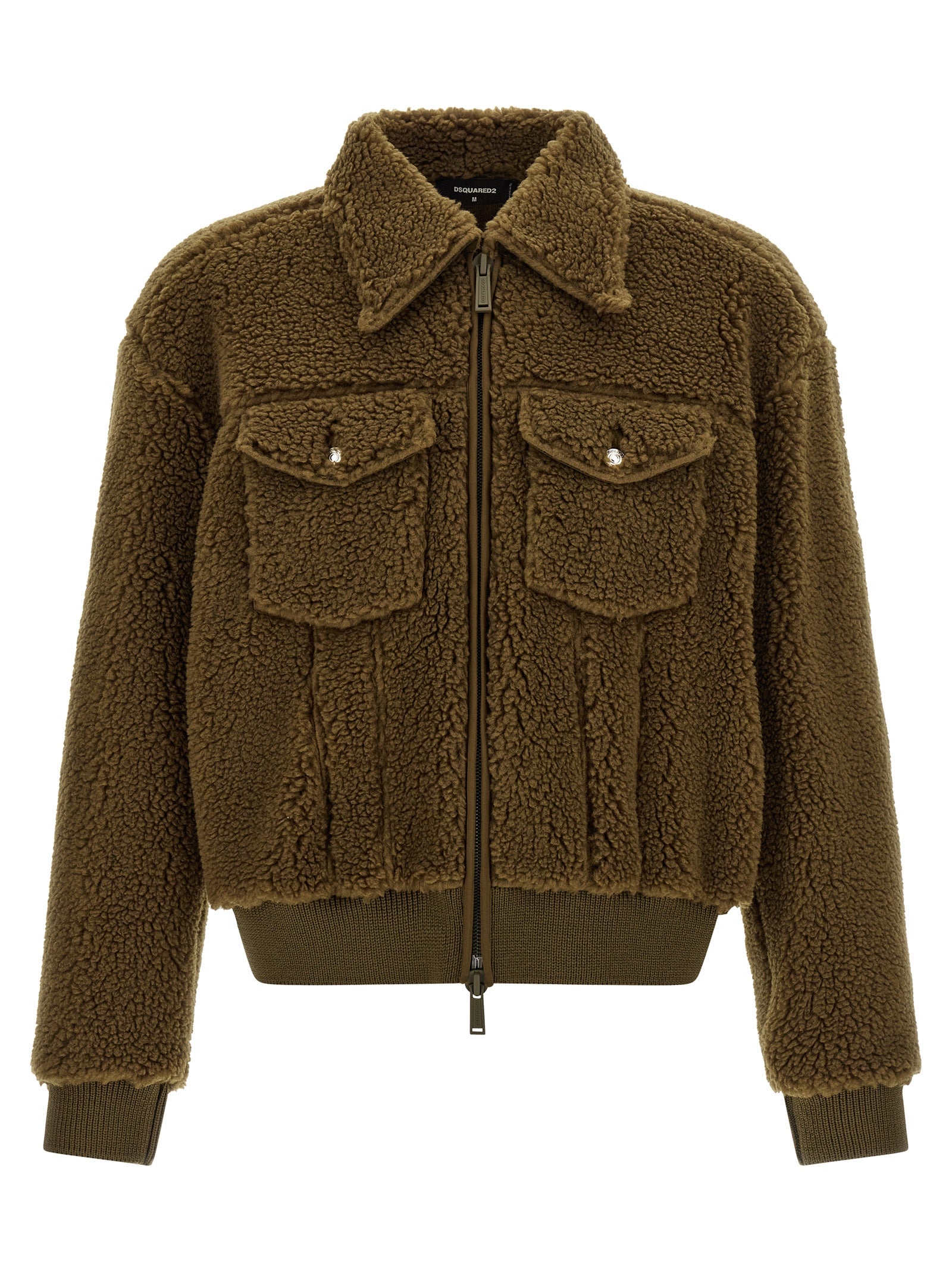 Dsquared² Braune Polyester-Jacke in voller Länge