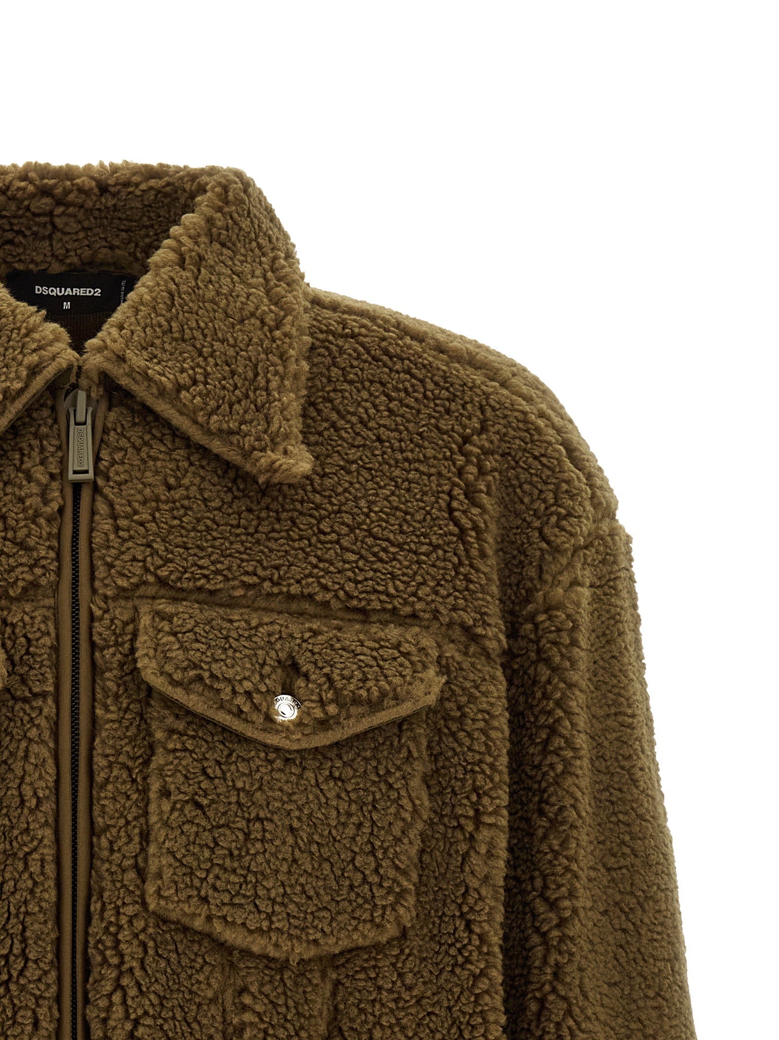 Dsquared² Braune Polyester-Jacke in voller Länge